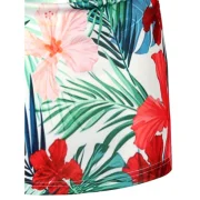 Floral Plant Print hort leeves T-shirt - White Fansmadedirect