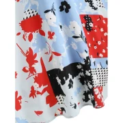 Floral Print Fit and Flare Knee Length Dress - Fansmadedirect