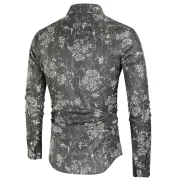 Floral Print Long Sleeves Hidden Button Shirt - Fansmadedirect