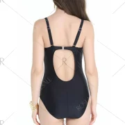 Floral Print Push Up Plus Size One Piece Swimsuit - Lake Green Fansmadedirect