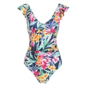 Floral Print Ruffle trap One-Piece wimsuit - Fansmadedirect
