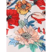 Floral Print Short Casual Dress - ilk White Fansmadedirect