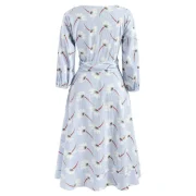 Floral Striped Wrap Dress - Baby Blue Fansmadedirect