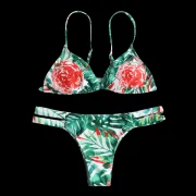 Floral trappy tring Bikini wimsuit - Green Fansmadedirect