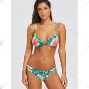 Floral trappy tring Bikini wimsuit - Green Fansmadedirect