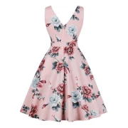 Floral V Neck 1950s Dress - Multi-a Fansmadedirect