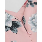 Floral V Neck 1950s Dress - Multi-a Fansmadedirect