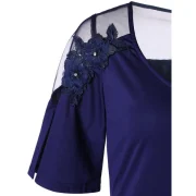 Florals Embellished V Neck Pencil Dress - Purple Iris Fansmadedirect