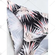 Flounce ow Waist Printed Bikini Set - ight Blue Fansmadedirect