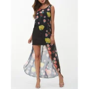Flower High Low Asymmetrical Dress - Night Fansmadedirect