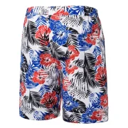 Flower Pattern Drawstring Board Shorts - White Fansmadedirect