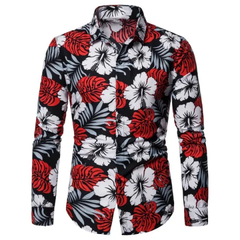 Flower Pattern Long Sleeves Shirt - Fansmadedirect