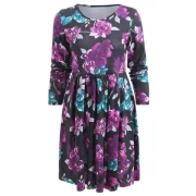 Flower Print A Line Casual Dress - Fansmadedirect