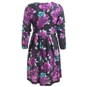 Flower Print A Line Casual Dress - Fansmadedirect