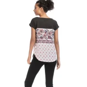 Flowers Print Basic Casual T-shirt - Gray Wolf Fansmadedirect