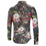 Flowers Print Button Up Causal Shirt - Fansmadedirect