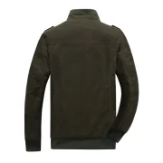 Fluffy Lined Warm Stand Collar Pockets Jacket - Army Green Fansmadedirect