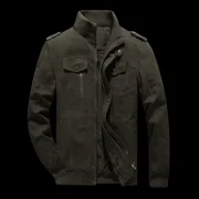 Fluffy Lined Warm Stand Collar Pockets Jacket - Army Green Fansmadedirect