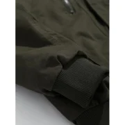 Fluffy Lined Warm Stand Collar Pockets Jacket - Army Green Fansmadedirect