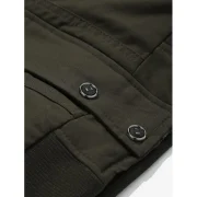 Fluffy Lined Warm Stand Collar Pockets Jacket - Army Green Fansmadedirect