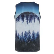 Forest Pattern Sleeveless Tank Top - Blue Gray Fansmadedirect