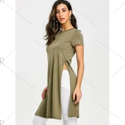 Front Knot High lit T-shirt - Army Green Fansmadedirect