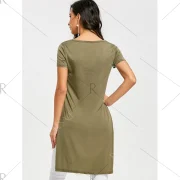 Front Knot High lit T-shirt - Army Green Fansmadedirect