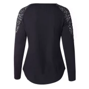 Front Lace-up Knit Tee - idnight Blue Fansmadedirect