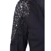 Front Lace-up Knit Tee - idnight Blue Fansmadedirect