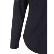 Front Lace-up Knit Tee - idnight Blue Fansmadedirect