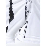 Fuax Collar Bowknot Strap Print Short Sleeves T-shirt - White Fansmadedirect