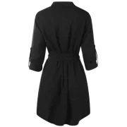 Full Sleeve Button Up Dress - Black Fansmadedirect