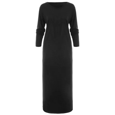 Full Sleeve Longline Dress - Black Fansmadedirect