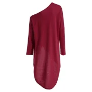 Full Sleeve Slit Front Long T-shirt - Red Wine Fansmadedirect