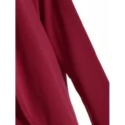 Full Sleeve Slit Front Long T-shirt - Red Wine Fansmadedirect