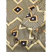 Geometric Stripe Printed Pouch Pocket Hoodie - Goldenrod Fansmadedirect