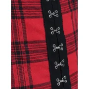 Gothic Plaid Spaghetti Strap Corset Tank Top - Red Wine Fansmadedirect