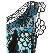 Guipure Lace Longline Casual Tank Top - Greenish Blue Fansmadedirect