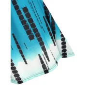 Guipure Lace Longline Casual Tank Top - Greenish Blue Fansmadedirect