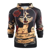 Hag Print Long leeve Hoodie - Black Fansmadedirect