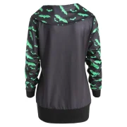 Halloween Bat Print Graphic weatshirt - Black Fansmadedirect