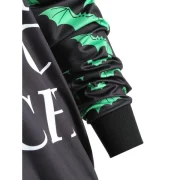 Halloween Bat Print Graphic weatshirt - Black Fansmadedirect