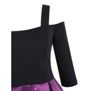 Halloween Pumpkin Castle Print Open houlder Dress - Fansmadedirect