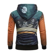 Halloween Pumpkin Lamp Skull Print Hoodie - Brown Sugar Fansmadedirect