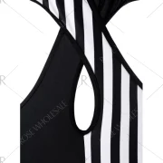 Halter Color Block onokini Swimwear - Black Fansmadedirect