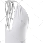 Halter Midi Bodycon Dress - White Fansmadedirect