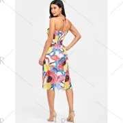 Halter mocked Printed Chiffon Dress - Fansmadedirect