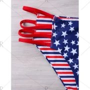 Halter Neck American Flag Bikini Set - Fansmadedirect