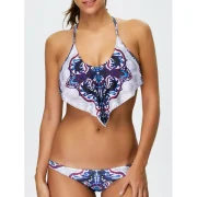 Halter Print Padded Bikini et - Fansmadedirect