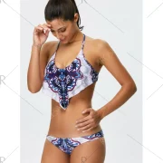 Halter Print Padded Bikini et - Fansmadedirect